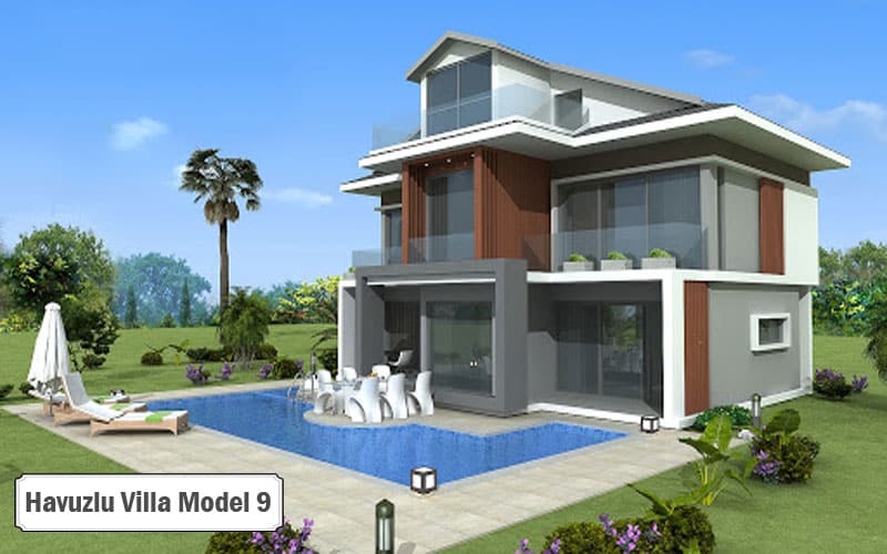 Havuzlu villa projeleri ve modelleri 9