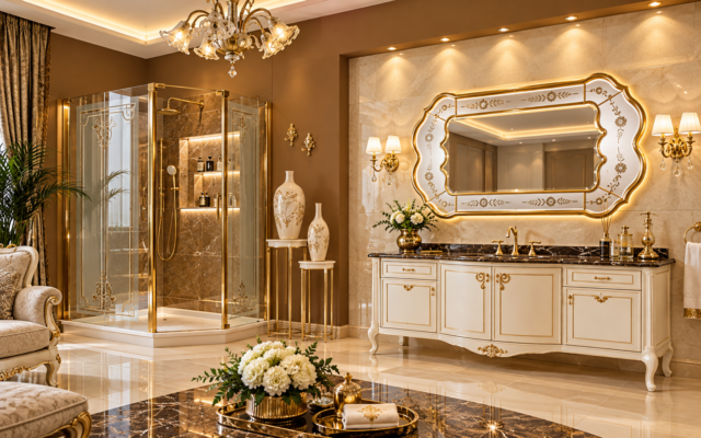 Altın Detaylı Lüks Banyo