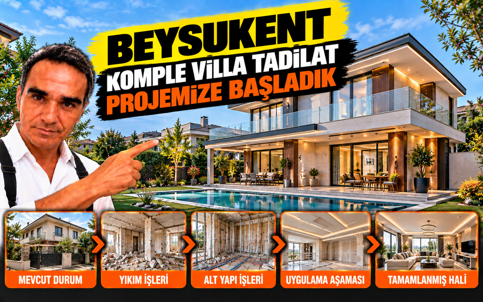 Beysukent Komple Villa Tadilat Projemize Başladık