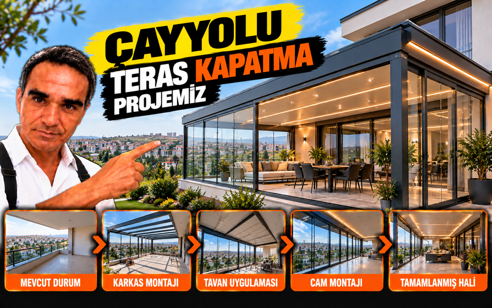 Çayyolu Teras Kapatma Projemiz