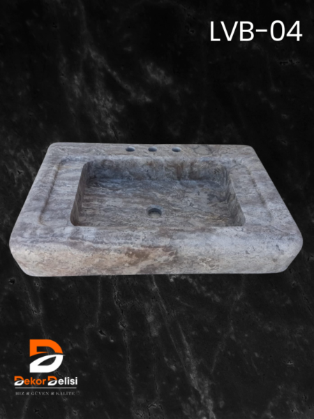 LVB04 Kare Çanak Mermer Lavabo
